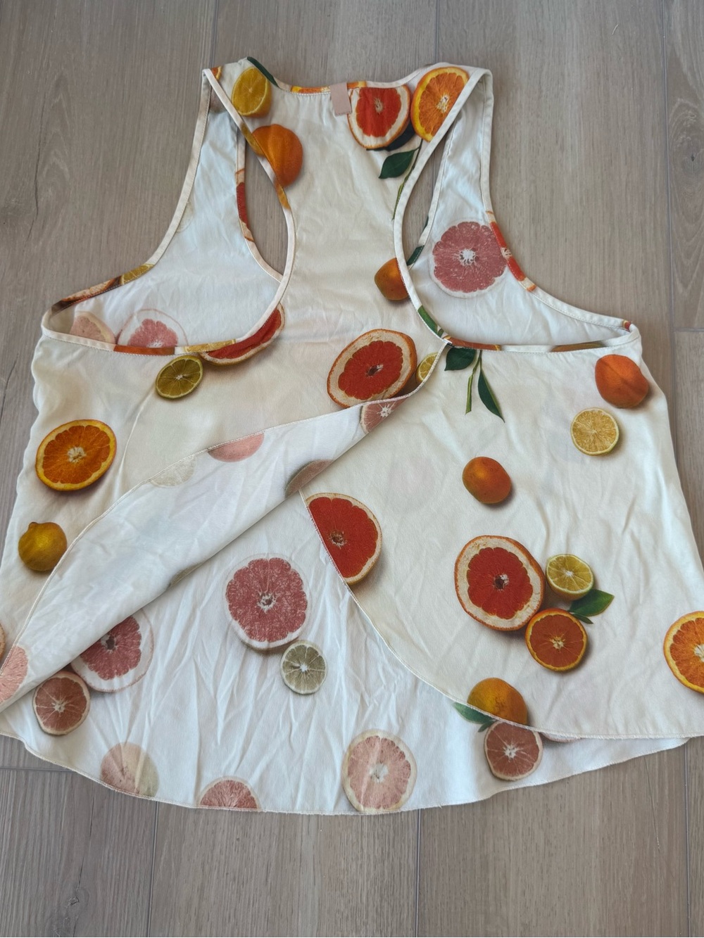 Lunya Washable Silk Tulip Back Set XS Citrus Fruit Pajamas - Picture 11 of 11